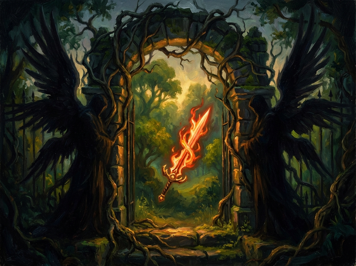 Cherubim guarding the gates of Eden