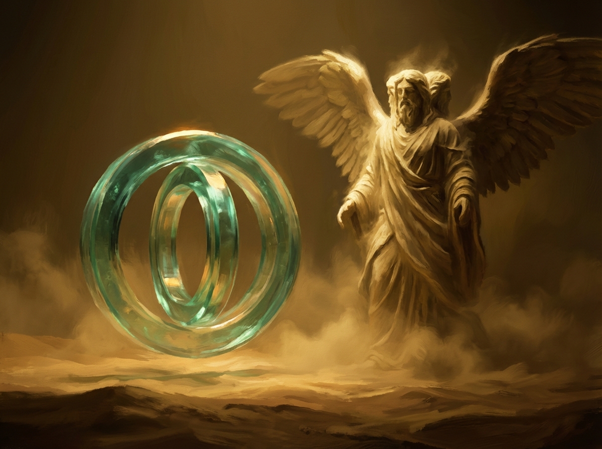 A wheel within a wheel beside the living creatures