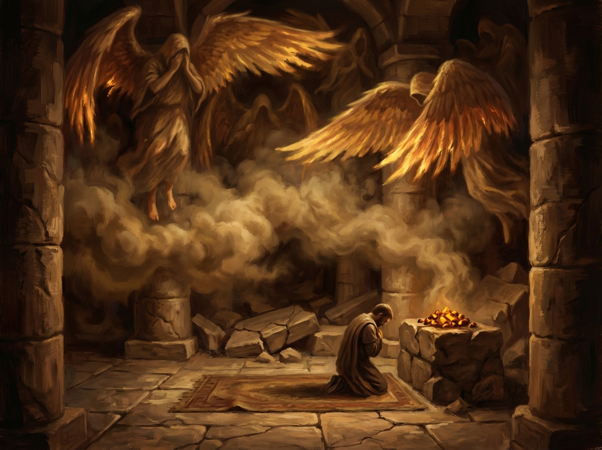 Isaiah's vision of the seraphim in the temple