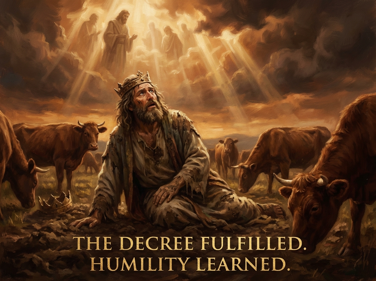 Nebuchadnezzar humbled among the animals